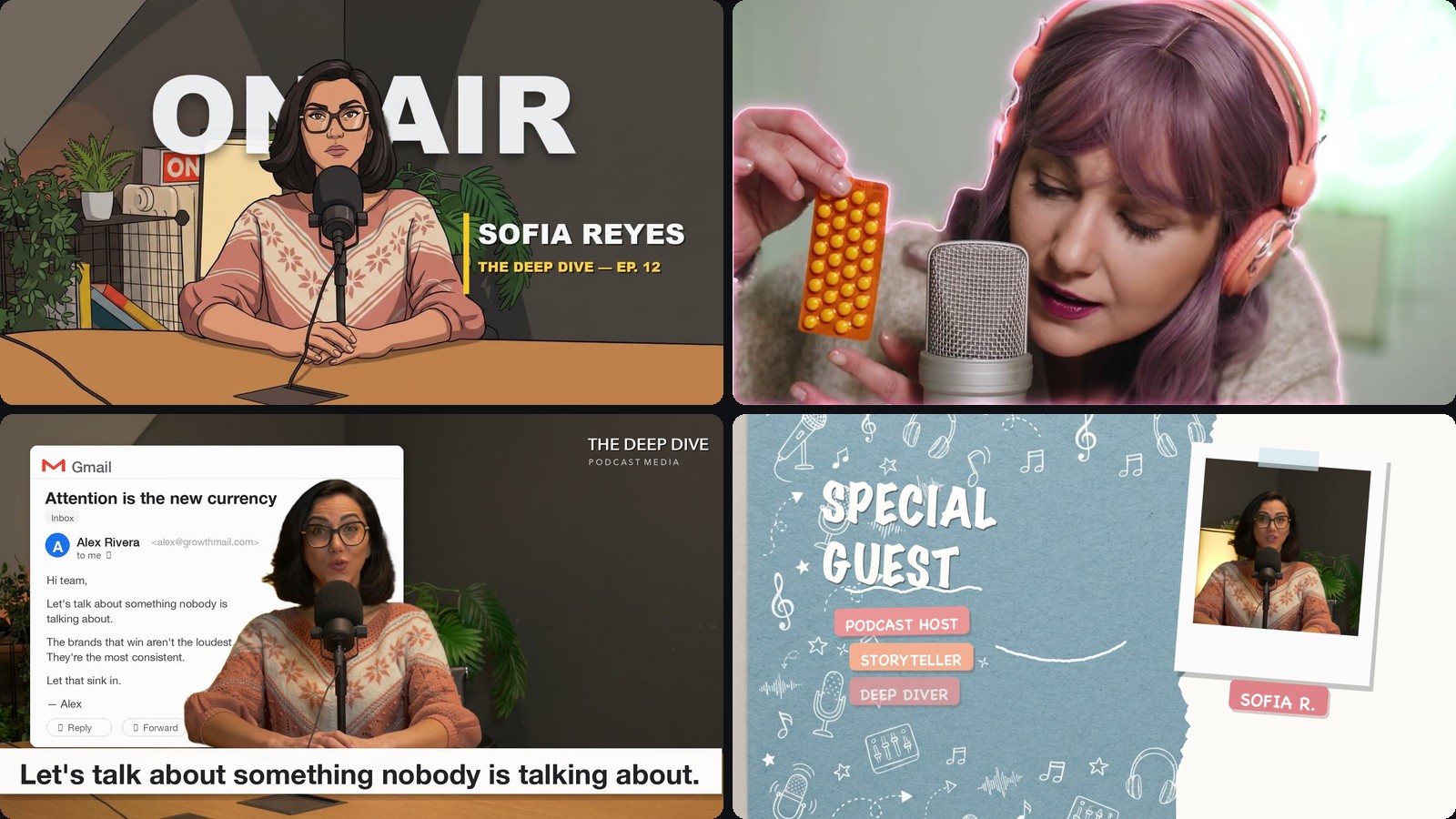 Podcast Video Effects template preview